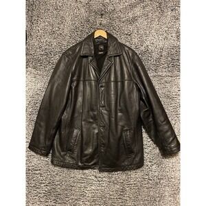 WILSONS LW Thinsulate Insulated 2 Layer HEAVY Leather Full Zip Coat Jacket Large